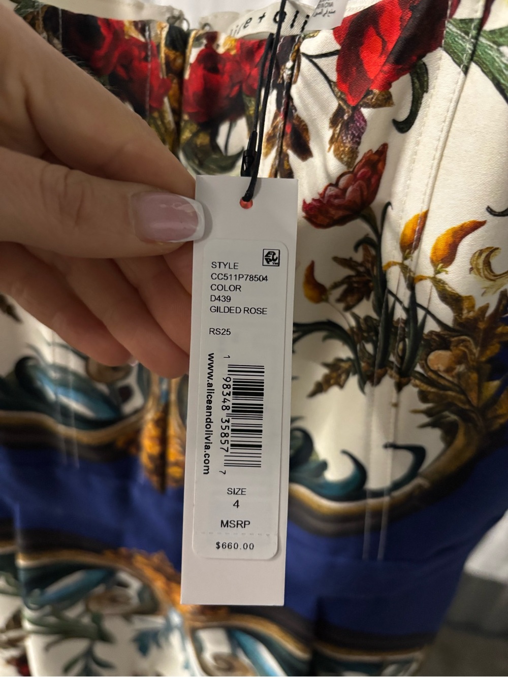 Alice + Olivia Diana Dress | Gilded Rose | Size 4 | NWT - Picture 7 of 8